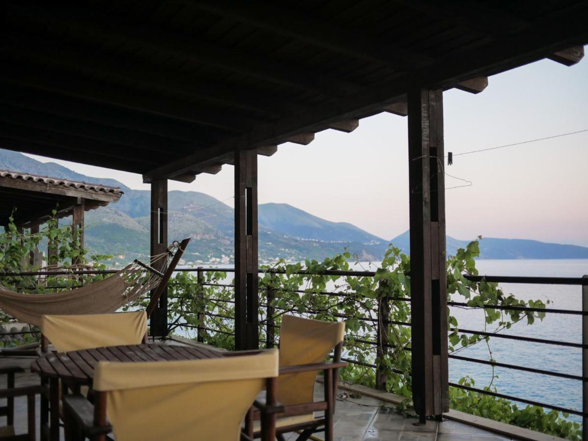 Seaside Duplex Stone Villa Qeparo Dış mekan fotoğraf
